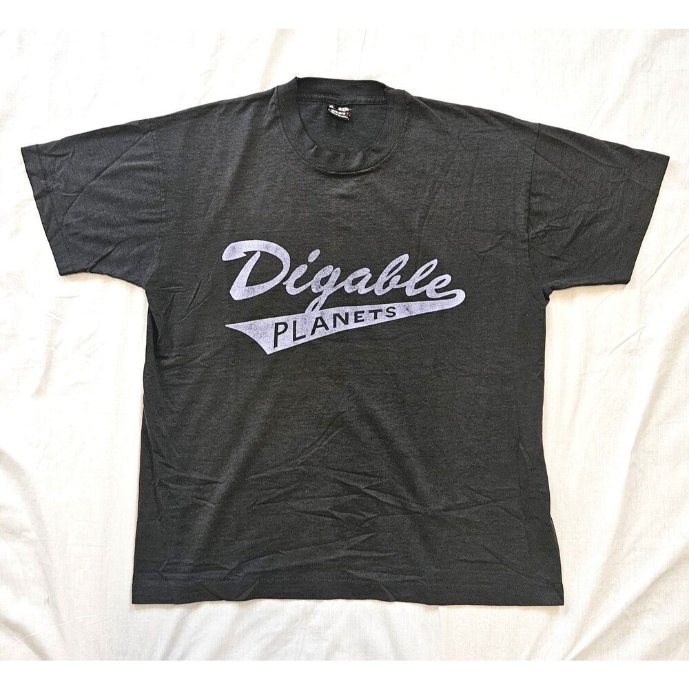 Vintage 90s Digable Planets Logo Rap Hip Hop T-Shirt XL USA Rare Black Tee